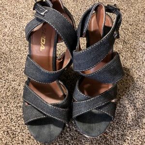 Denim Wedges